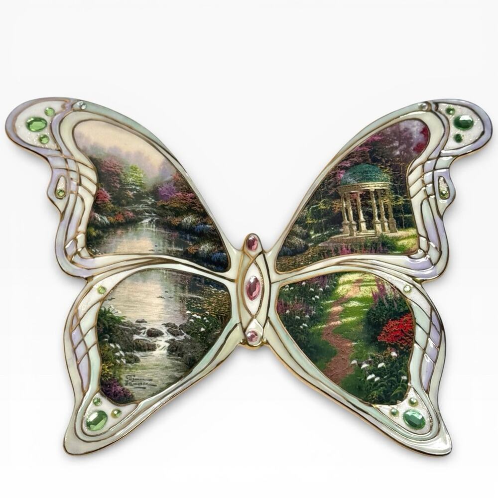 Thomas Kinkade Porcelain Butterfly Garden of Prayer On Wings of Beauty 1st Issue